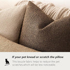 Foindtower Set of 2, Decorative Textured Boucle Throw Pillow Covers Accent Solid Pillow Cases Neutral Soft Couch Cushion Case for Chair Sofa Bedroom Living Room Home Decor 16x16 Inch Chocolate