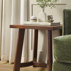 Walker Edison Colt Modern Farmhouse Solid Wood Square Side Table, 18 Inch, Medium Brown
