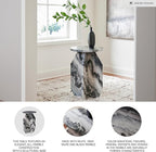 Signature Design by Ashley Wrenlane Contemporary Marble Accent Table, Black & White