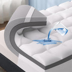 Bedsure 4 Inch King Size Mattress Topper, Dual Layer 2.5 Inch Gel Memory Foam & 800 GSM Waterproof Pillow Top Cooling Memory Foam Mattress Topper with 8-21 Inch Deep Pocket (King, 78x80 Inches)