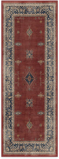 RUGGABLE Washable Vintage Runner Rug – Verena Amber Red 2.5x7, Stain-Resistant, Non-Slip Hallway Runner – Machine Washable Rug for Hallway, Entryway, Living Room & Kitchen–with Standard Pad
