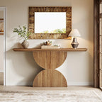 Tribesigns 63-Inch Console Table for Entryway, Narrow Entryway Table with Unique Sturdy Base, Farmhouse Furniture Behind The Couch for Living Room, Hallway, Entrance, Foyer (Natural)
