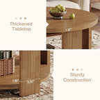 Tribesigns 2-Tier Round Coffee Table for Living Room, 31.5-Inch Mid-Century Modern Circle Accent Center Table with Thick Tabletop, Farmhouse Low Cocktail Tea Furniture, Easy Assembly (Rustic Brown)