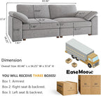 EASE MOOSE Modern Comfty 2 Seat Solid Wood Frame Sofa, FSC Certified Modern Deep Seat Couch,Grey Loveseat Sofa for Living Room