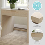 Martha Stewart Kayden Home Office Modular Desk with Drawer in Light Natural with Brushed Gold Hardware
