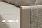PURPLE LEAF Patio Furniture Set 7 Pieces Patio Seating Sofas Aluminum Furniture Outdoor Couch Sectional Set with Cushions and Aluminum Table Patio Conversation Sets Beige