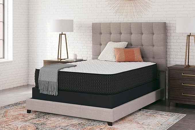 Signature Design by Ashley Limited Edition Firm 12 Inch Hybrid Mattress with Gel Memory Foam and Edge Support for Cool Sleep and Pressure Relief, Twin, Fiberglass Free, Mattress In A Box
