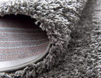Unique Loom Solid Shag Collection Area Rug (5' 1" Round Graphite Gray)