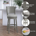 Hillsdale Clarion Wood Swivel Bar Height Stool, Distressed Gray