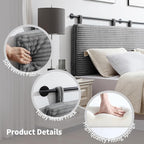 UEV King Headboard Only, Wall Mounted Hanging Upholstered Bed Head Board, Modern Vertical Channel Design of Fine Flannel, Elegant Grey Fluted Headboard for Bedroom (Grey, King Size)