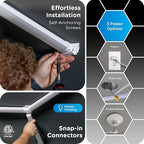 Enbrighten Ultrabrite Hexagon Garage Lights, 24 Pack, 5 Hex, 24,000lm, Dimmable with Remote, LED Ceiling Light for Car Detailing, Shop Lighting, Gym Decor, Man Cave, ETL Safety Certified, 85837