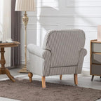 chairus Linen Accent Chair for Living Room Upholstered Mid Century Modern Single Sofa Chair with Solid Wood Legs Comfy Reading Chair Armchair for Bedroom/Office Room/Recption/Lounge, Black Stripe