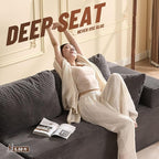 138" Modular Sofa Memory Foam Sectional Couches for Living Room, Sleeper Sofa Bed, Corduroy, Grey