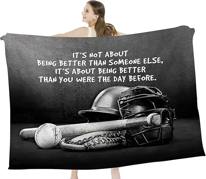 Baseball Throw Blanket for Kids & Adults - Soft, Warm, Cozy Fleece for Couch, Sofa, Bed - 50"x60"