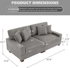 Modular Sectional Couches for Living Room, 82.6" Modern Loveseat 2-Seater Sofa Couch, Upholstered Couches for Living Room Bedroom, Light Grey