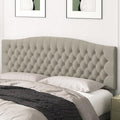 King Headboard Only, Upholstered Headboard King for Adjustable Bed Linen Tufted Calking Size Wall Mounted Head Board with Solid Wood Legs Head Board, Linen