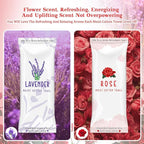 50 Pcs Moist Towelettes Individually Wrapped Scented Disposable Face Towels Essential Oil Infused Moist Terry Cotton Towel for Use Hot or Cold Travel Body Spa (Rose, Lavender)