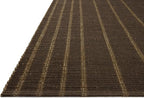 Loloi Leanne Ford Weatherstaff Collection WTS-01 Espresso/Natural 8'-6" x 11'-6" Area Rug Jute, Striped, Neutral, Living Room, Bedroom, Dining Room