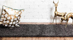 Unique Loom Solid Shag Collection Area Rug (2' 6" x 16' 5" Runner, Graphite Gray)