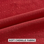 FUTEI Christmas Red Chenille Throw Pillow Covers 26x26 Inch Set of 2,Soft Striped & Diamond Textured Euro Pillow Shams,Modern Home Decor for Couch Living Room