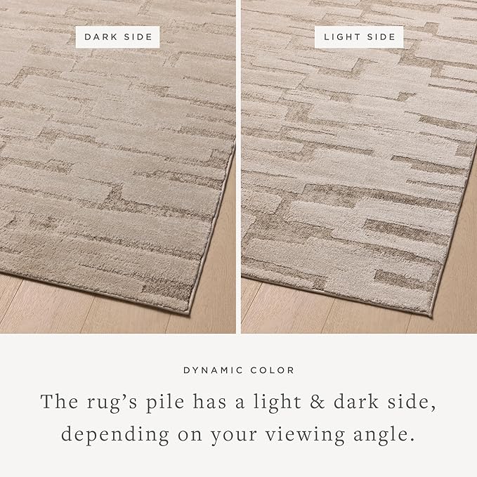 Loloi Amber Lewis Monty Collection MOT-04 Taupe/Beige 4'-0" x 6'-0", .50" Pile Height, Accent Rug
