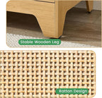 Natural Rattan 9-Drawer Dresser | Modern Bohemian Storage Chest – Includes Anti-Tip Wall Straps & Metal Slides | Versatile Furniture for Bedroom or Living Room