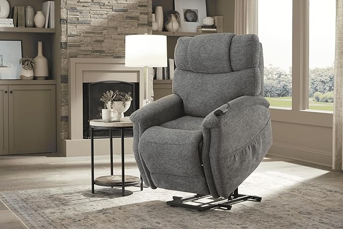 Power Lift Recliner Chair for Elderly - Electric Powered Recliner with Zero Gravity, 360 lbs Capacity, Extended Leg Support, USB, Supportive Design for Seniors, Dark Gray