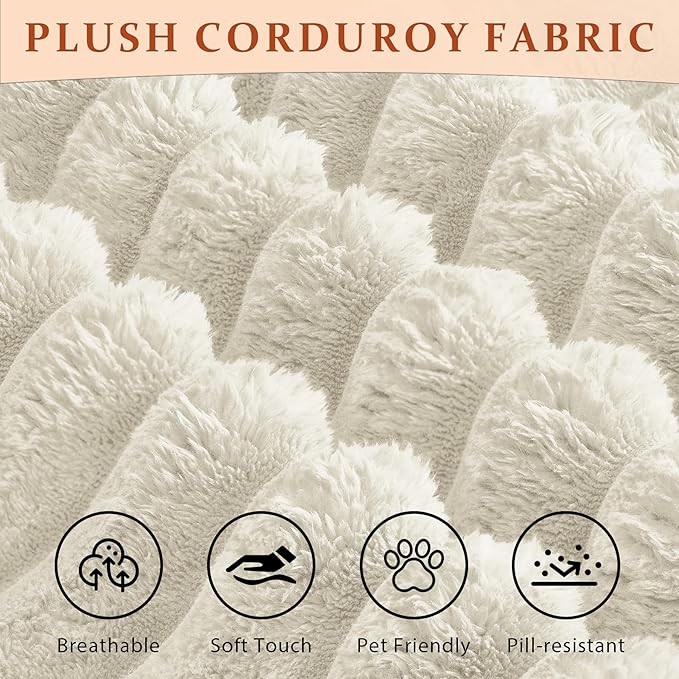 114" Cloud Boneless Sectional Couches for Living Room, Modular Sectional Sofa with Cup Holder, Cozy Fluffy L Shaped Deep Seat Boneless Couch with Storage Pocket, No Assembly Required, Beige