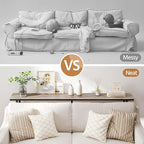 Yaheetech Narrow Console Table with Sturdy Metal Frame, 71 Inch Extra Long Entryway Sofa Table for Behind Couch, Hallway, Living Room, Gray