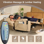 Power Lift Recliner for Seniors: 9988 High Density Foam Lift Chair with Heat and Massage, Reclining to 180, 2 Cup Holders, 2 Remote Controls, Dual OKIN Motors - Breathable Leather Beige
