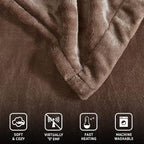 Beautyrest Heated Plush Elect Electric Blanket with 20 Heat Level Setting Controllers Equip with Secure Comfort Technology and 10 Hours Auto Shut Off, Twin: 62x84, Mink,BR54-0517