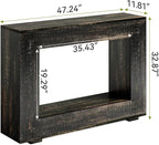 LITTLE TREE 47 Inches Console Table, Sofa Table with Storage, Modern Entryway Table for Hallway, Narrow Long Sofa Entryway Table for Living Room, Black