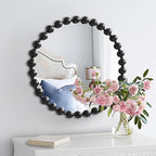 Madison Park Round Mirror, Metal Frame Circle Mirror 27 inch, Wall Art Decor Mounted Hanging for Entryway, Bathroom, hallway, Living Room, Vanity, Marlowe, Black