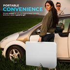 SIMPLI-MAGIC 6ft Portable Plastic Folding Table – 17% Thicker than Others – Indoor & Outdoor Heavy-Duty Foldable Utility Table w/Handle for Party & Camping (White)