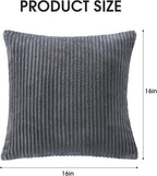 KINGYES Small Pillows Set of 2 for Sofa, Cloud Couch Small Cushions for Indoor Furniture, Gray