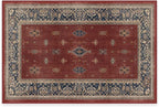 RUGGABLE Washable Vintage Area Rug – Verena Amber Red 2x3, Stain-Resistant, Non-Slip – Small Machine Washable Rugs for Living Room, Bedroom, Hallway, Entryway & Bathroom–with Cushioned Pad
