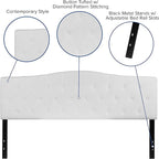 BizChair Tufted Upholstered King Size Headboard in White Fabric