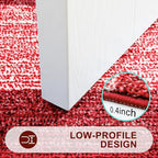 Kitinjoy Indoor Outdoor Door Mat, 48x32 Non-Slip Absorbent Dirt Trapper, Low-Profile Washable Inside Entrance Front Floor Mat, Sturdy Soft Entry Doormats for Entryway, Burgundy