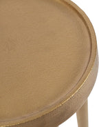 Kate and Laurel Rava Modern Round Metal Drink Table with Sandcast Aluminum Construction for Indoor Plant Stand, 10x10x21, Gold