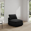 Modern Sectional Linen Cloud Couch for Living Room Armless Modular Filled-Down Sofas,Detachable Couch Cushion Covers,Cozy Feather Down Sofa for Apartment Black