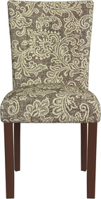 HomePop Classic Parsons Dining Chair, Pack of 2, Brown Jacobean Print