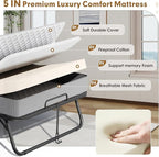 Superday Folding Bed with Mattress, 75" x 31" Folded Bed, Roll Away Beds with Mattresses for Adults, Portable Roll Away Guest Beds for Easy Storage, Space-Saving Sturdy Metal Frame