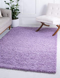 Unique Loom Solid Shag Collection Area Rug (6' 1" x 9' Rectangle, Lilac)