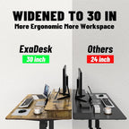 48 * 30 Inches Electric Standing Widened Desk Adjustable Height with 4 Drawers, Double Storage Shelves Stand Up Desk, Home Office Workstation Sit Stand up Desk (Rustic Brown)