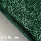 FUTEI Christmas Dark Green Chenille Throw Pillow Covers 16x16 Inch Set of 2,Soft Cozy Bound Edge Design Cushion Case,Home Decor for Couch Bed Living Room