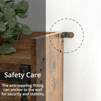 IRONCK Over The Toilet Storage Rack with Cabinet and Drawer, 6 Tier Bathroom Organizer Shelves Space Saver with Adjustable Shelf, Sliding Door, Paper Hook, Vintage Brown