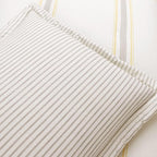 Lush Decor Farmhouse Stripe Reversible Cotton Comforter Set, 3 Piece Set, King, Yellow & Gray - Cozy Farmhouse Bedding Set - Rustic Decor - Striped Comforter - Modern Farmhouse Bedroom Decor