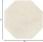 Unique Loom Solid Shag Collection Area Rug (6' 1" Octagon, Snow White)