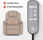 MCombo Power Lift Recliner Chair for Elderly, Lift Chair with Heat and Massage for Tall People, USB&Type C Ports, Extended Footrest, Cup Holders, Fabric 7516(Large,Carmine Red)