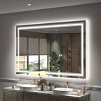 60x40 Inch Lighted Bathroom Mirror for Wall, LED Illuminated Vanity Mirror with Lights, Dimmable, Anti-Fog, ETL Listed (Backlit and Front Lighted)